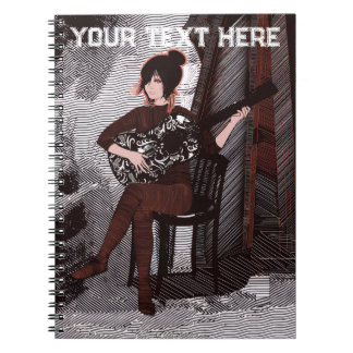 Caderno Espiral Menina com violão