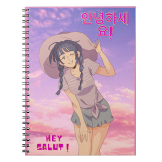 Caderno Espiral Menina de manga de anime