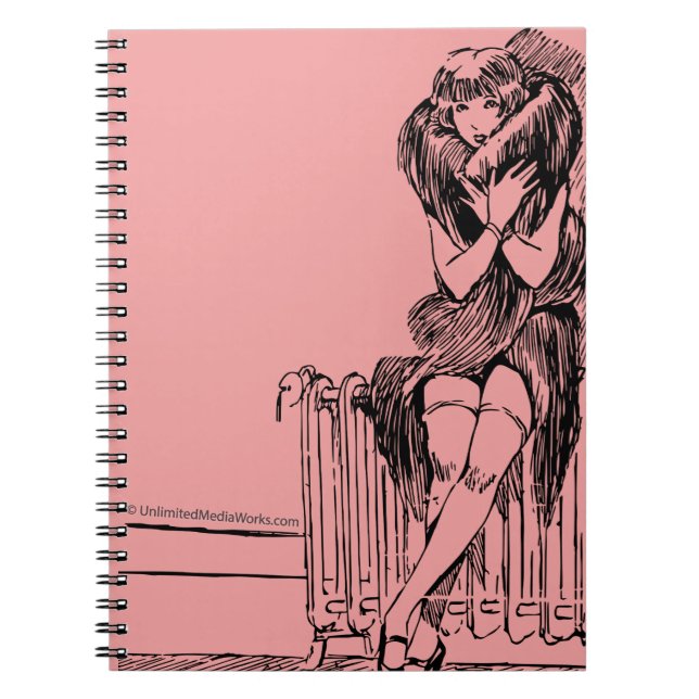 Caderno Espiral Menina distorcido morna (Frente)
