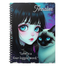 Menina do Anime e Citação Personalizada de Gato Si