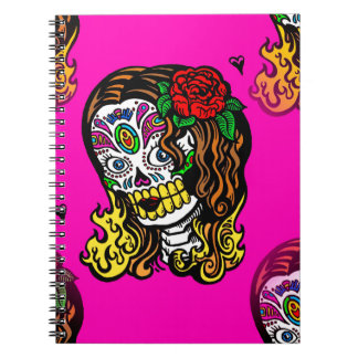 Caderno Espiral menina do crânio