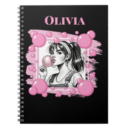 Caderno Espiral Menina Fofa & Bolha, Diversão em Quadrinhos, Perso