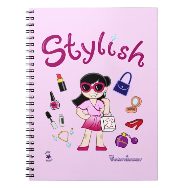 Caderno Espiral Menina Modelo Fashionista 2 TOONVI (Frente)
