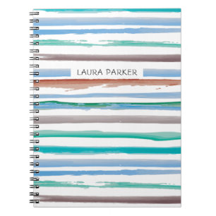 Caderno Espiral Menina profissional mínima com risca azul