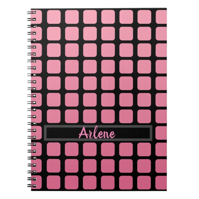 Caderno Espiral Menina Rosa E Preta (Frente)