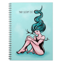 Menina Sexy Pin-up com Cabelo Azul
