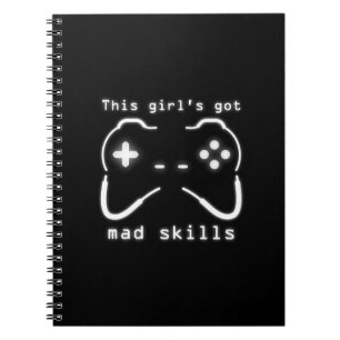 Caderno Espiral Menina tem controladora de vídeo para jogos de ha