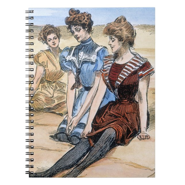 Caderno Espiral Meninas de Gibson na praia, 1900 (Frente)