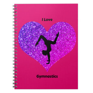 Caderno Espiral Meninas Eu Adoro Notebook Esperto De Ginástica