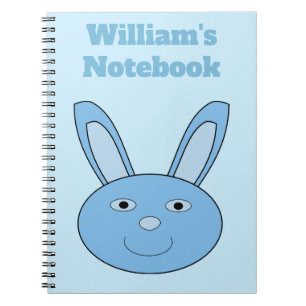 Caderno Espiral Menino Azul Coelho Face Primavera Páscoa Personali