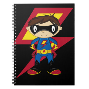Caderno Espiral Menino bonito do super-herói