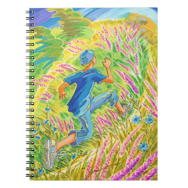 Caderno Espiral Menino no Campo de Lavanda (Frente)
