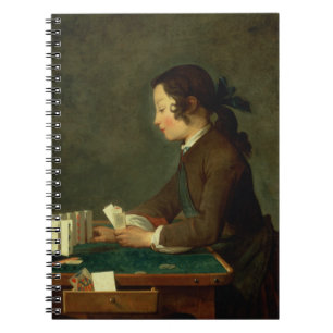 Caderno Espiral Menino que constrói um castelo dos cartões (óle