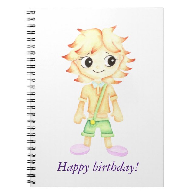 Caderno Espiral Menino ruivo engraçadinho (Frente)