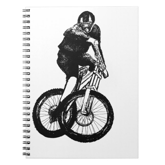 Caderno Espiral Meninos de montanha T Shirt apresenta MTB (Frente)