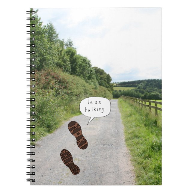 Caderno Espiral Menos conversa mais caminhando Blarney Road notebo (Frente)