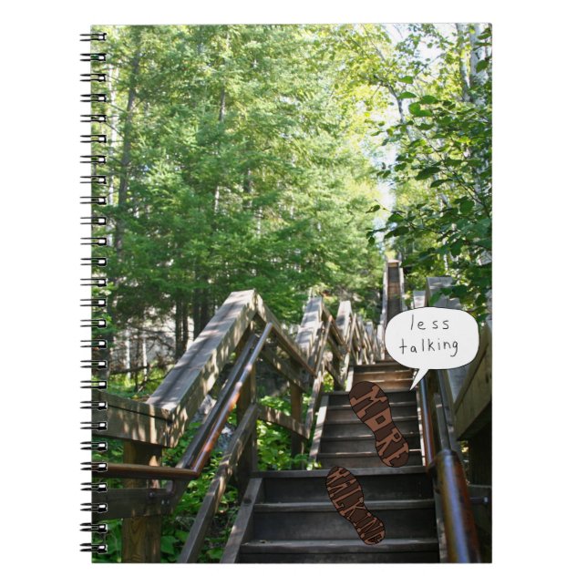 Caderno Espiral Menos conversando mais notebook das Escadas de Con (Frente)