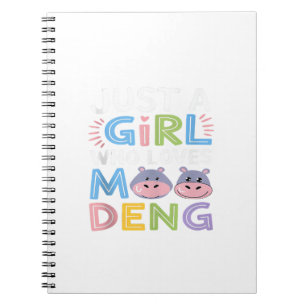 Caderno Espiral Mens MooDeng Apenas Uma Rapariga Que Ama Moo Deng