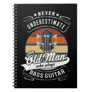 Caderno Espiral Mens Nunca Subestimam Um Velho Que Joga Bass