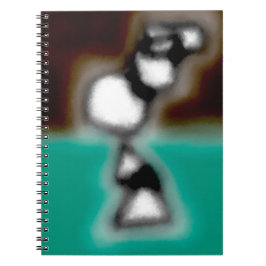Caderno Espiral Mensagem em uma garrafa: Abstrato Brown, Teal, B &