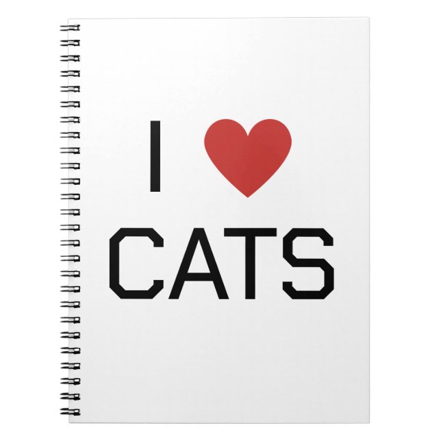 Caderno Espiral Mensagem I Heart Cats (Frente)