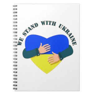 Caderno Espiral Mensagem inspiradora Estamos com a Ucrânia