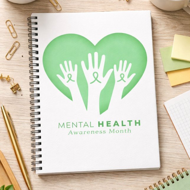 Caderno Espiral Mental Health Awareness Month (Criador carregado)