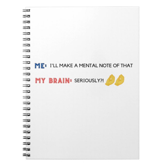 Caderno Espiral Mental Notes Engraçado Diário Emoji (Frente)