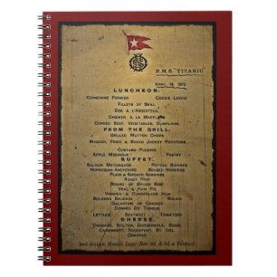 Caderno Espiral Menu Titanic
