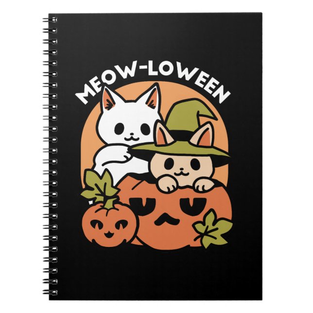 Caderno Espiral Meow-Loew - Festivo Halloween Design (Frente)