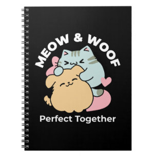 Caderno Espiral Meow & Woof Perfect Toga - Gato e Cachorro Bonitos