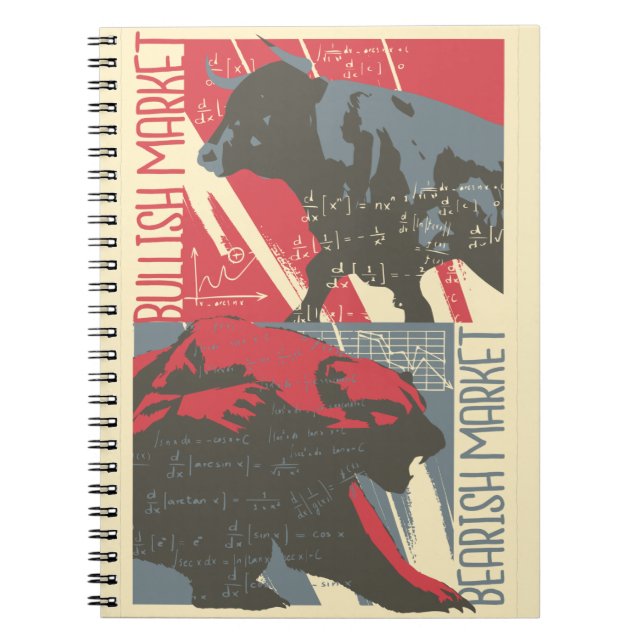 Caderno Espiral Mercado Bull and Bear - Presente para Comerciantes (Frente)
