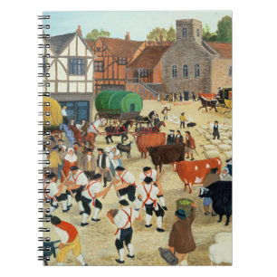 Caderno Espiral Mercado de gado do século XVIII de Mayfair
