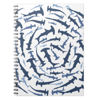 Caderno Espiral mergulho autónomo do tubarão de hammerhead do