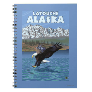 Caderno Espiral Mergulho da águia americana - Latouche, Alaska