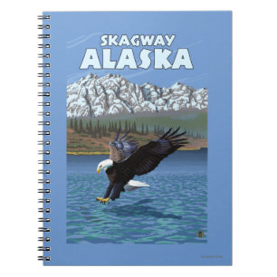 Caderno Espiral Mergulho da águia americana - Skagway, Alaska