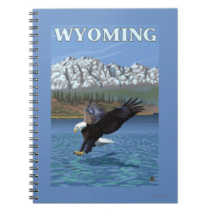 Caderno Espiral Mergulho da águia americana - Wyoming
