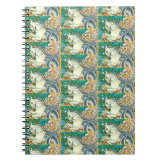 CADERNO ESPIRAL MERHORSE E OCTOPUS BRANCO, FANTASY UNICORN HORSE