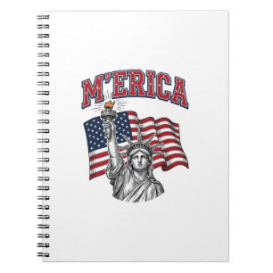 Caderno Espiral MERICA Antigo Liberdade Patriótico
