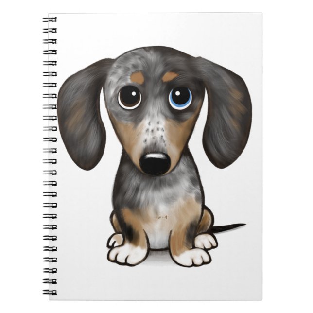 Caderno Espiral Merle Dapple Dachshund Cute Wiener (Frente)