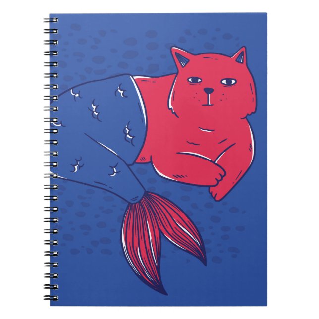 Caderno Espiral Mermaid Cat (Frente)