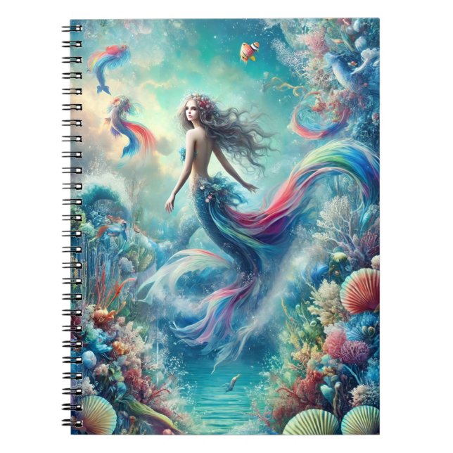 Caderno Espiral Mermaid Oceanic Dreams Aquatic Gift (Frente)