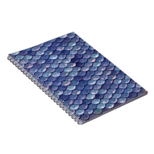 Caderno Espiral Mermaid Scales Livro Azul de Notas
