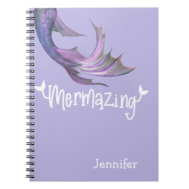 Caderno Espiral Mermaid Tail Mermaig Personalizado (Frente)