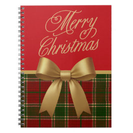 Caderno Espiral Merry Christmas Plaid Spiral Notebook