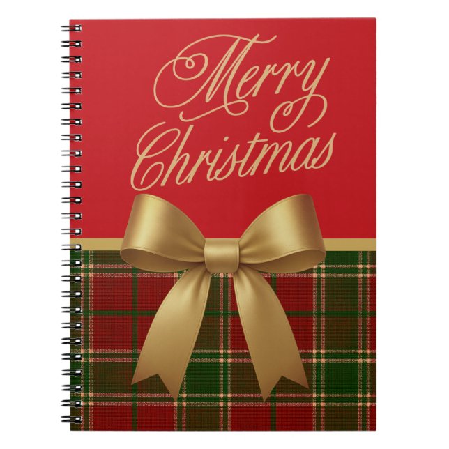 Caderno Espiral Merry Christmas Plaid Spiral Notebook (Frente)