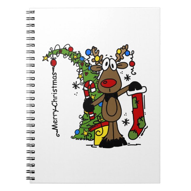 Caderno Espiral Merry Christmas Reindeer (Frente)