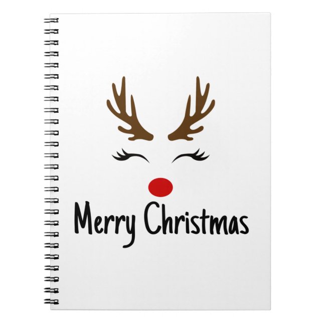 Caderno Espiral Merry Christmas Reindeer (Frente)