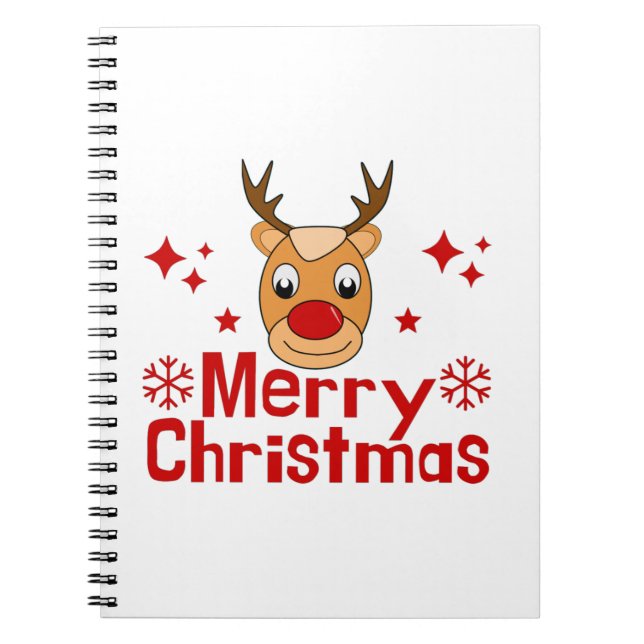 Caderno Espiral Merry Christmas Reindeer (Frente)