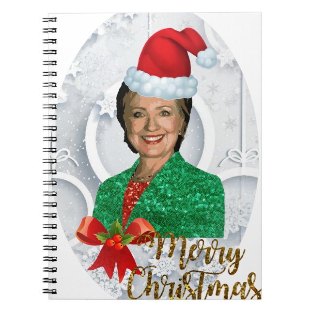 Caderno Espiral merry xmas Hillary clinton (Frente)
